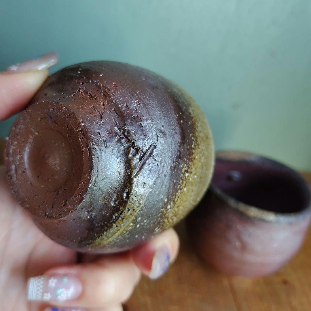 備前焼　徳利とぐい呑セット　物故作家佐藤圭秀　岡山伝統工芸品　酒器　共箱