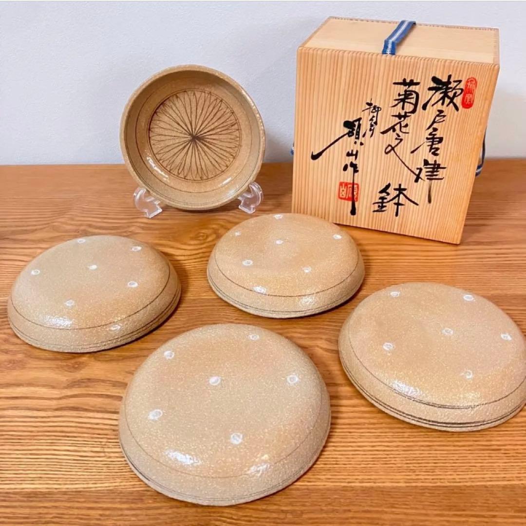 瀬戸唐津 菊花文 鉢（皿）