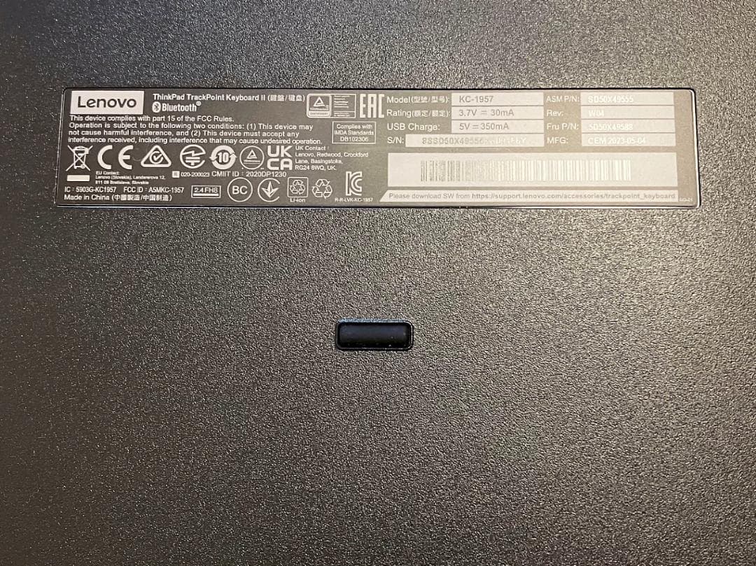 Lenovo ThinkPad キーボード II - 日本語 ワイヤレス接続