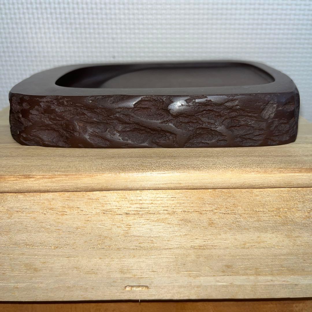 ⭕️赤間硯　野面硯　名工　堀尾卓司　新品美品　宝物　玉弘堂　女性好み作品　美しい