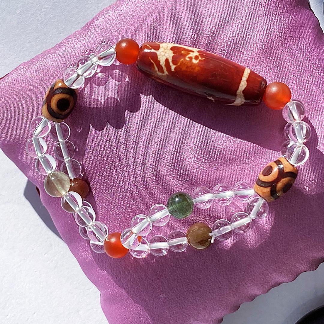 【二連でパワーアップ】天珠 福寿禄 天然石ブレスレット