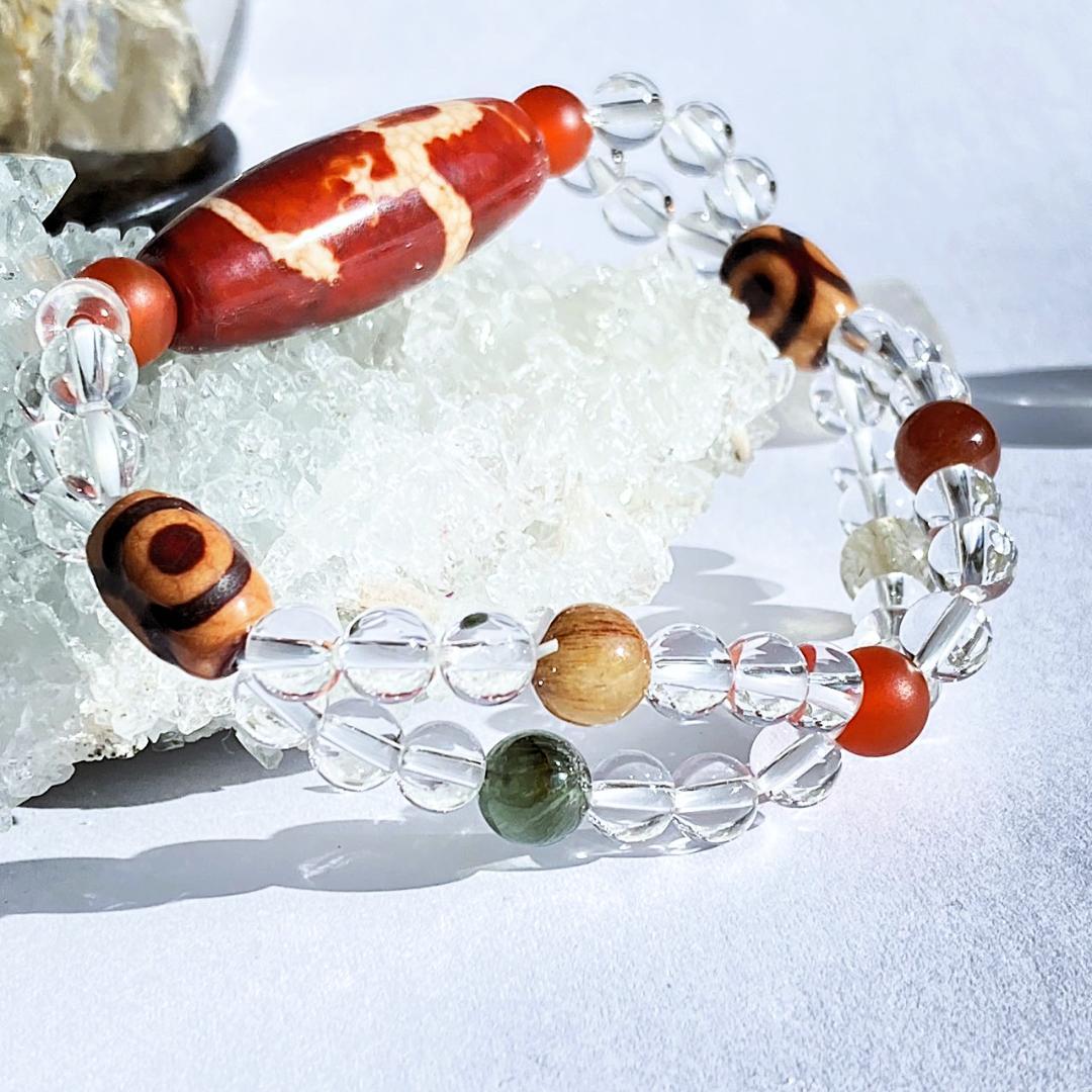 【二連でパワーアップ】天珠 福寿禄 天然石ブレスレット