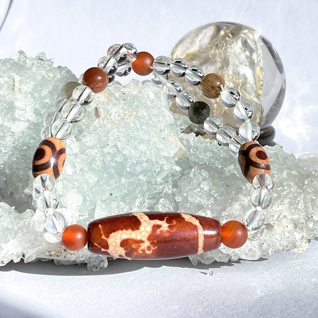 【二連でパワーアップ】天珠 福寿禄 天然石ブレスレット