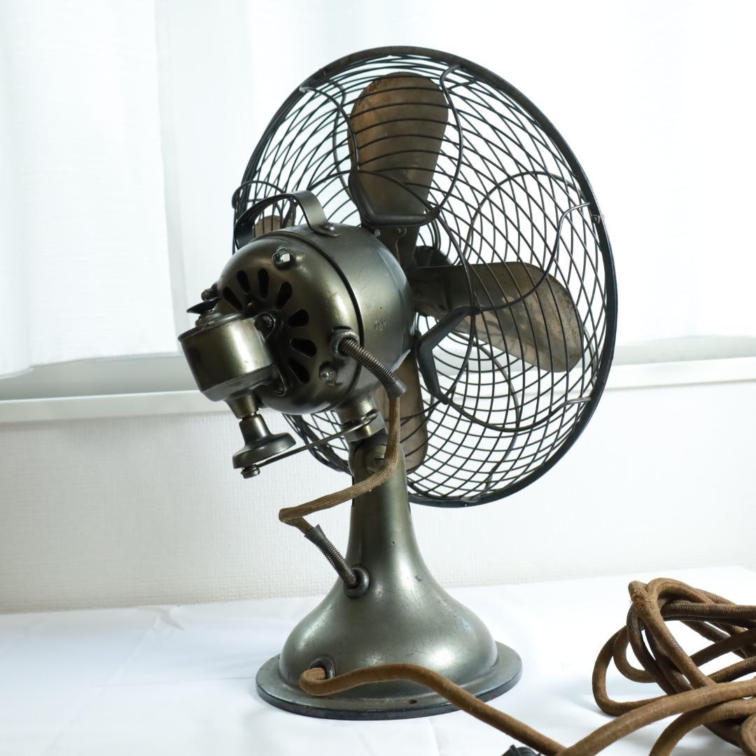 (h) ジャンク　フルメタル扇風機　芝浦製作所 鉄製 ４枚羽　大正・昭和