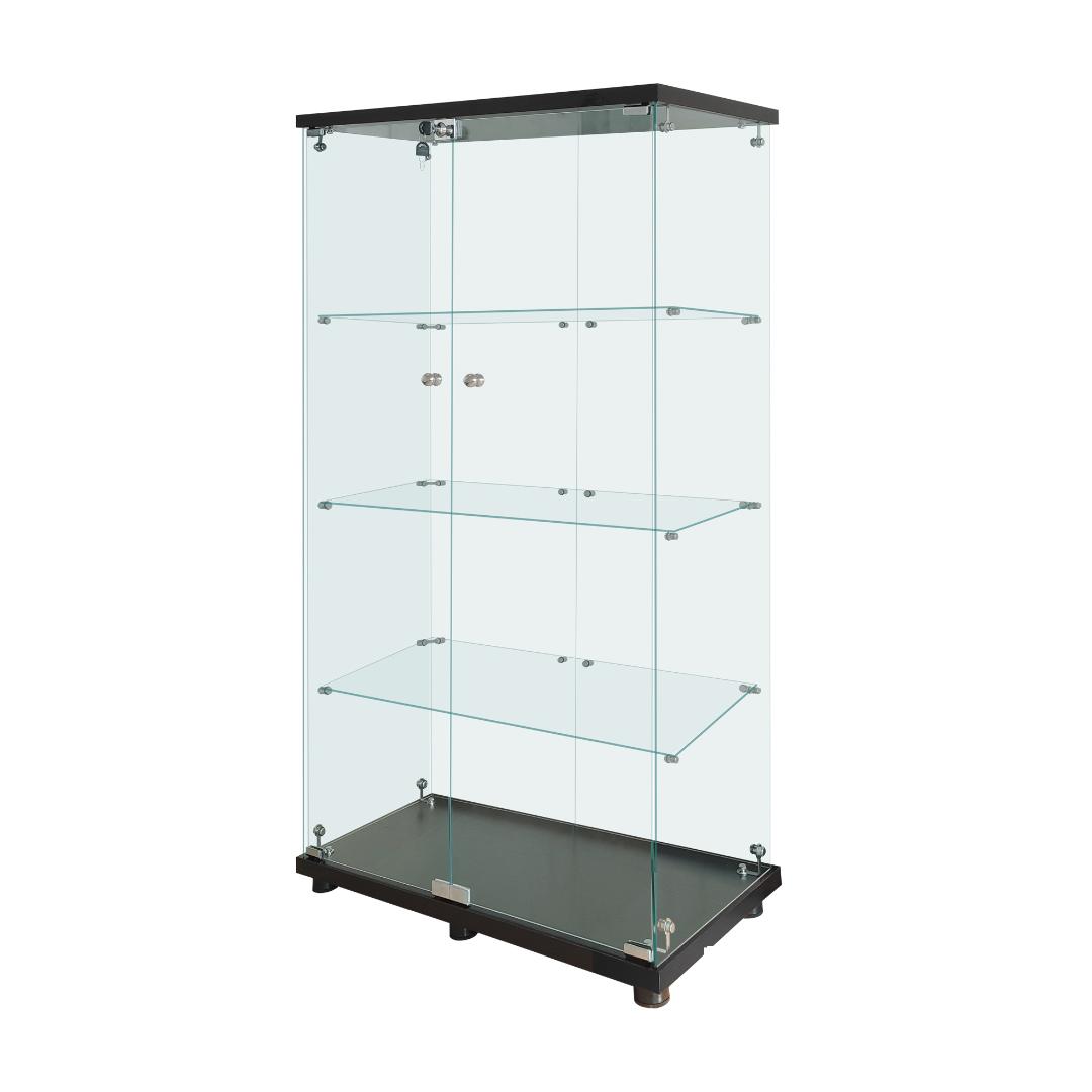 【新品】4段ワイド 棚 ブラック コレクションケース ガラス フィギュアケース