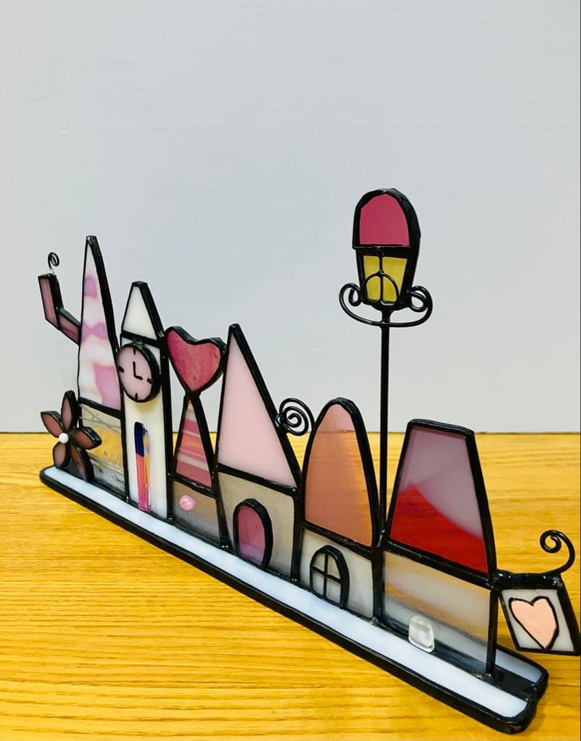 メ*ー様 ステンドグラス　桜色に染まる街並み