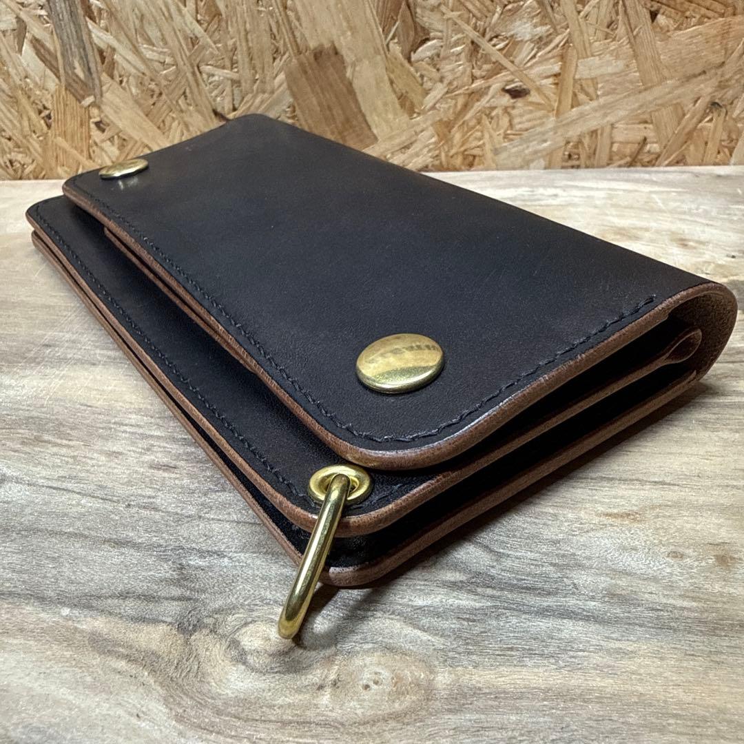 トラッカーウォレット 180 カスタム 2層 タロン 栃木レザー サドル 茶芯