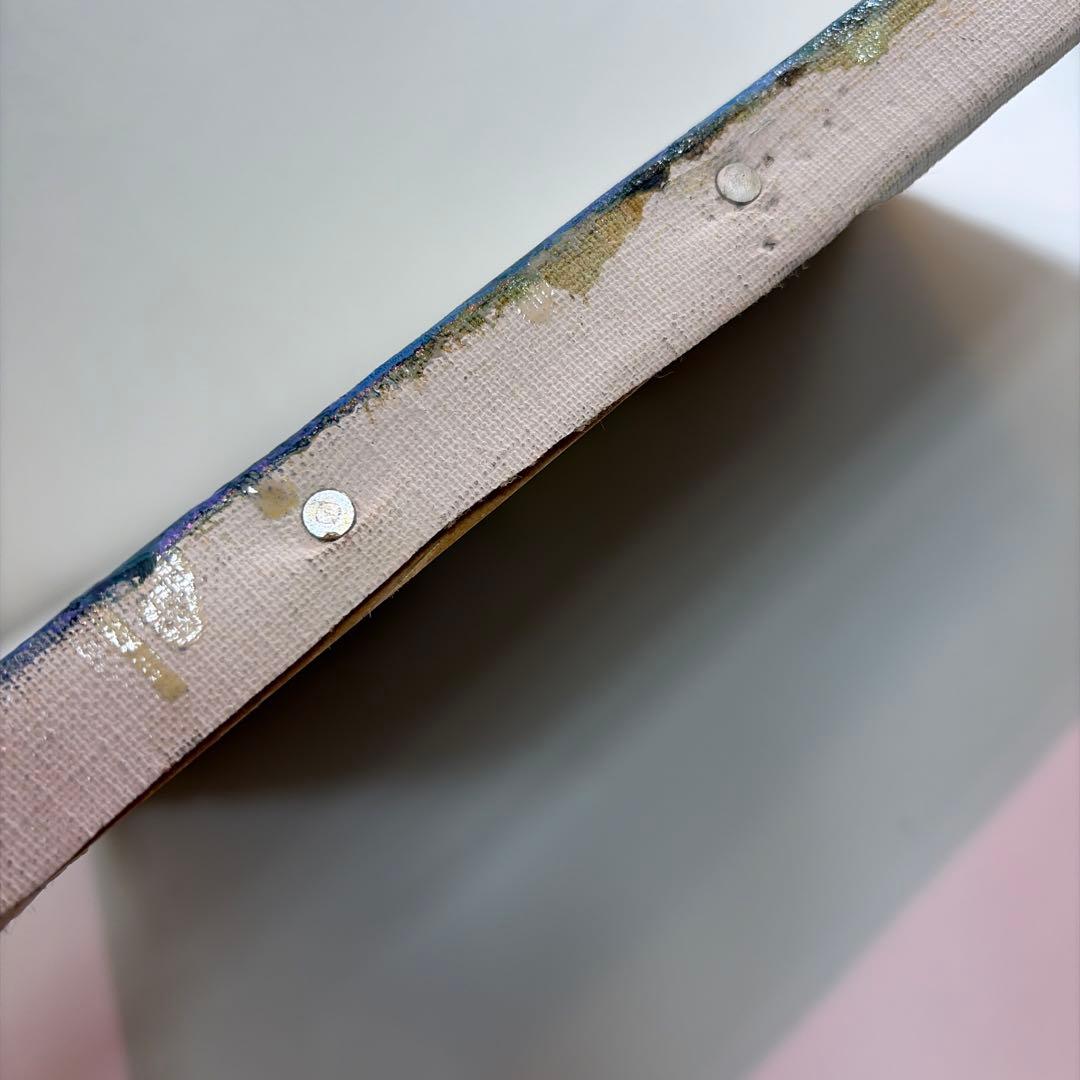 高橋一善 新緑の奥入瀬 額縁なし 油絵 現状品