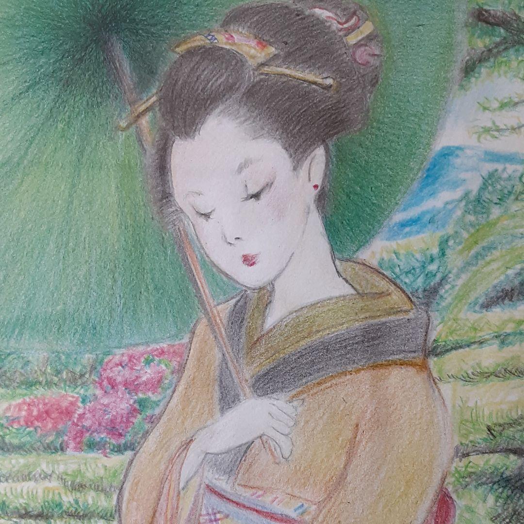 浮世絵を見ながら