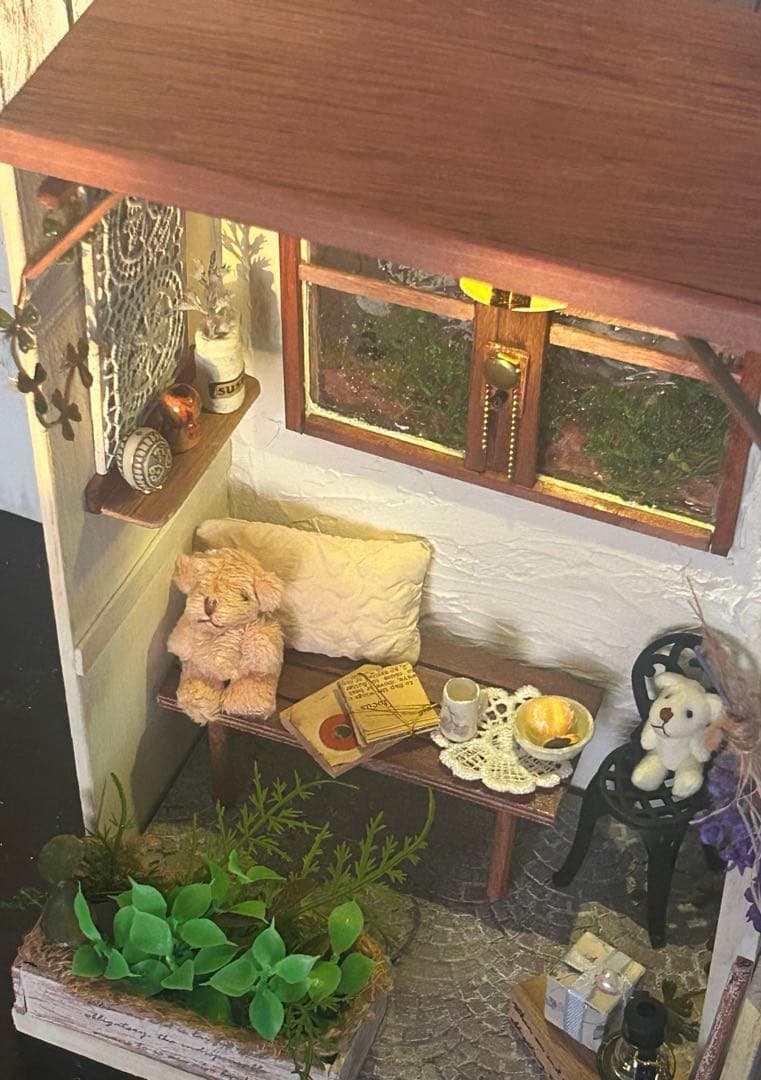 木製ミニチュアハウス⭐︎ドールハウス⭐︎ハンドメイド⭐︎背景ボード。最終お値下げ