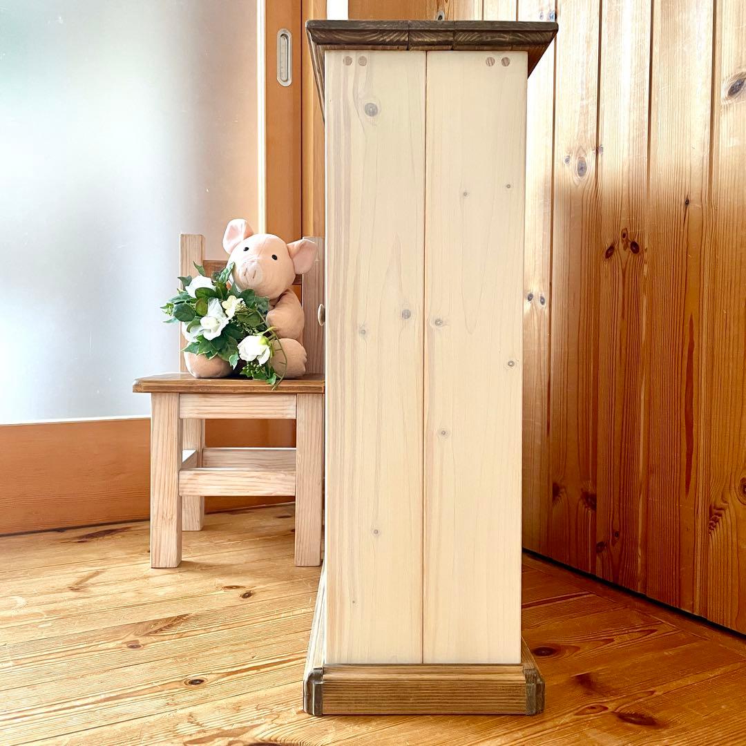 【限定お値下げ中】ハンドメイド 木製 キャビネット シェルフ ナチュラル 飾り棚