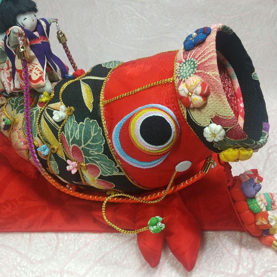 ちえみ様 リクエスト品 ちりめん細工 鯉と童 (赤)