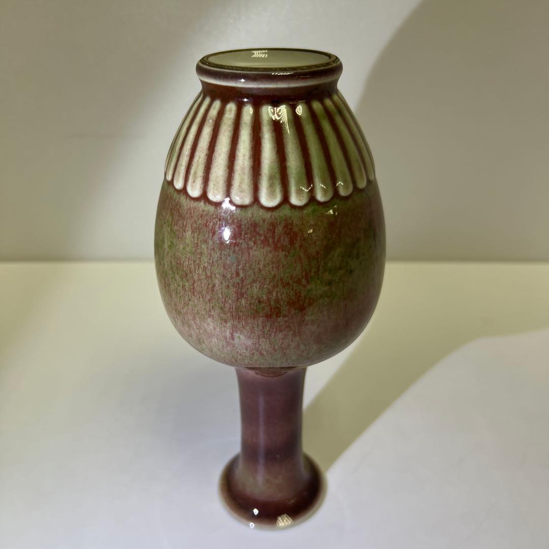 専用　中国美術　大清康熙年製　辰砂花瓶　高さ約21㎝　東Y8-0303①