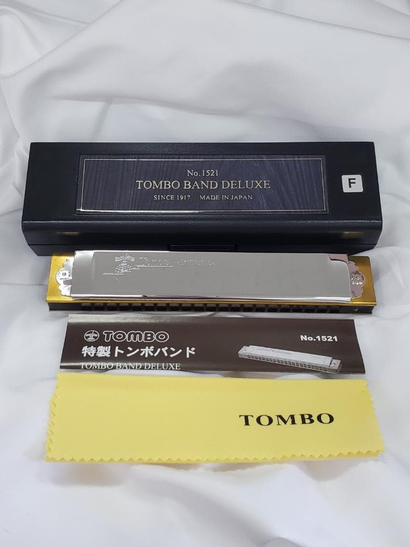 【新品】 TOMBO 複音ハーモニカ F調 特製トンボバンド 21穴 1521