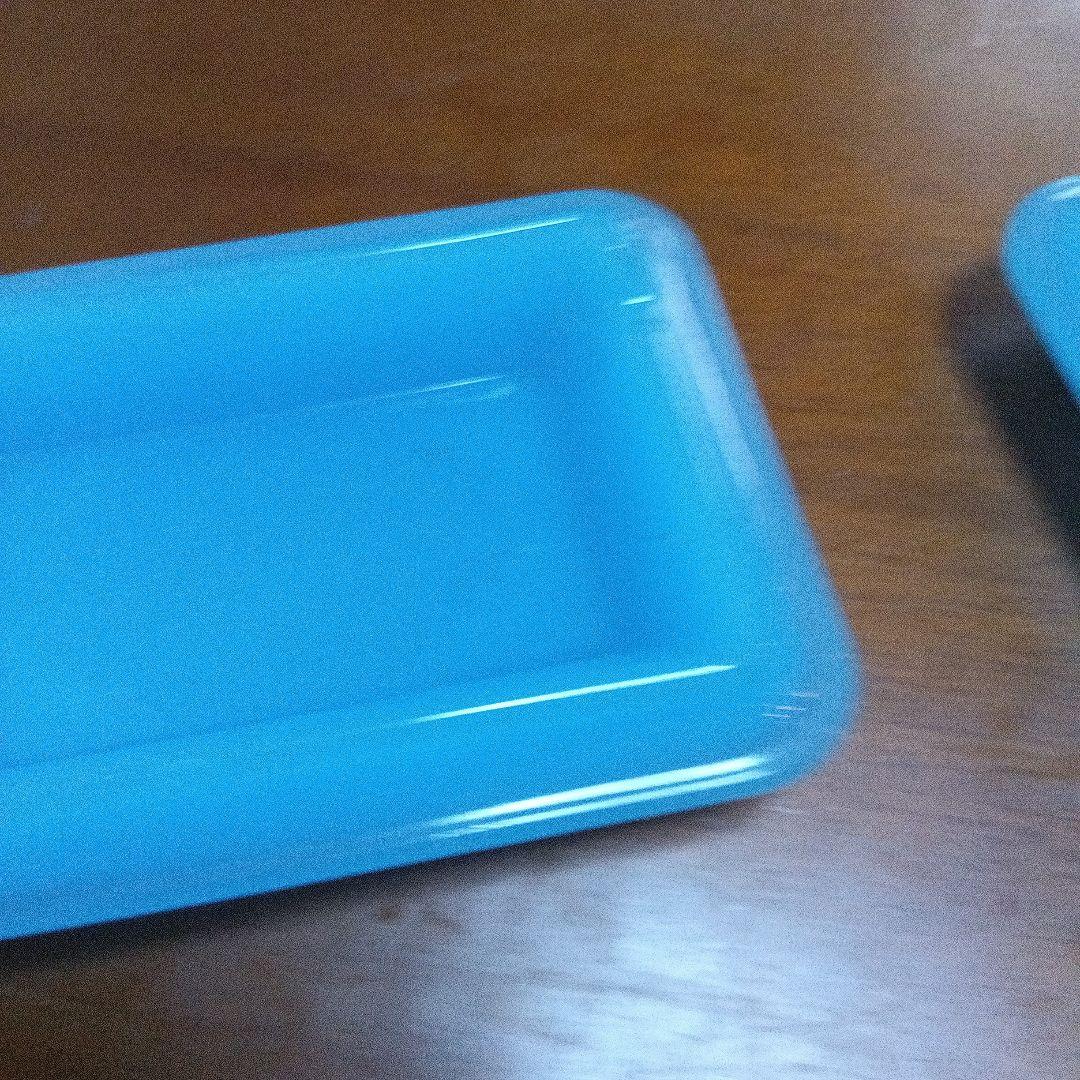 ミルクガラス　灰皿　ターコイズ　ブルー　５個セット