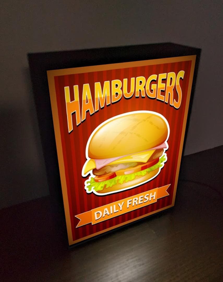 ハンバーガー ホットドック レトロ 看板 置物 アメリカン雑貨 ライトBOX