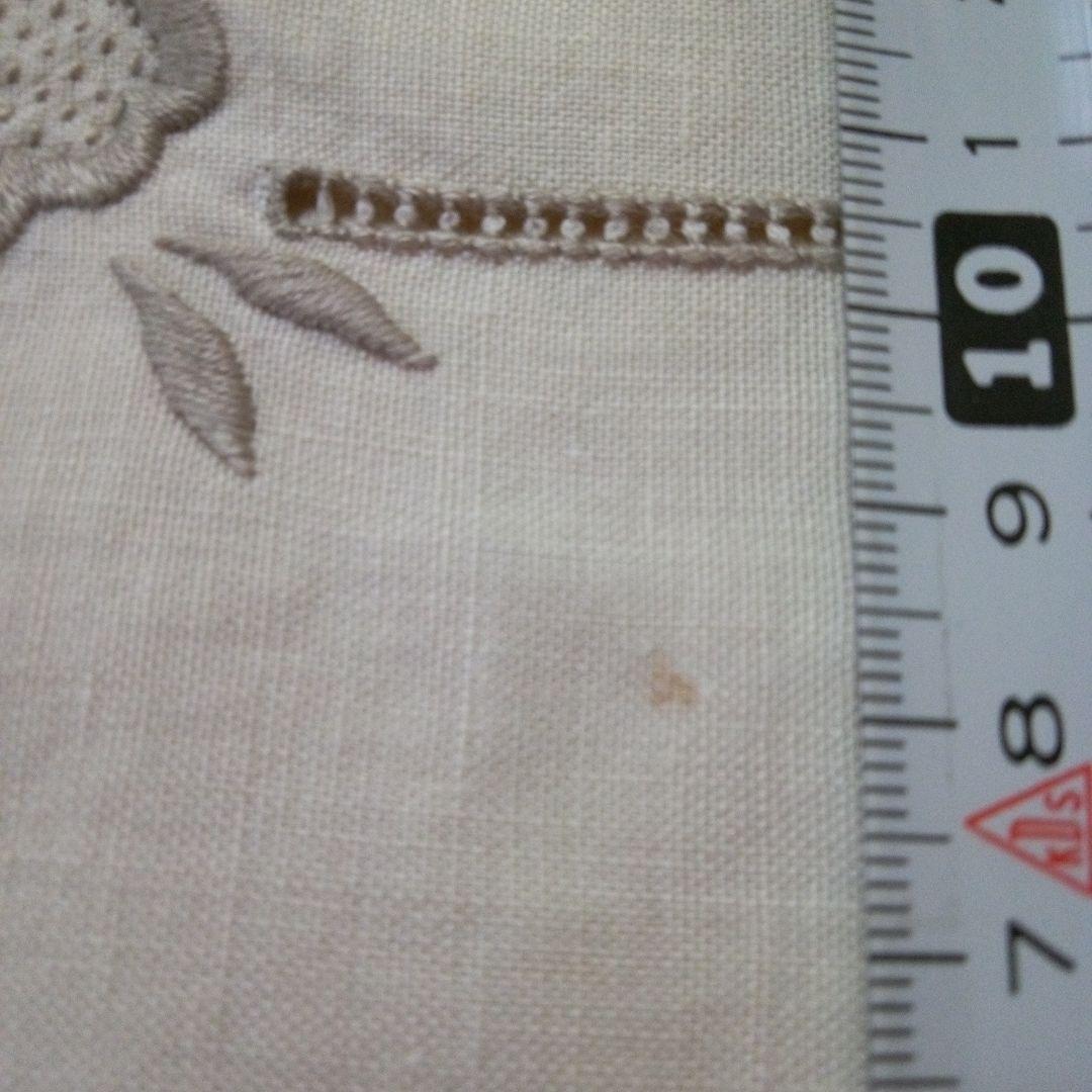 花柄刺繍 大判テーブルクロス 約125×125(中央採寸)