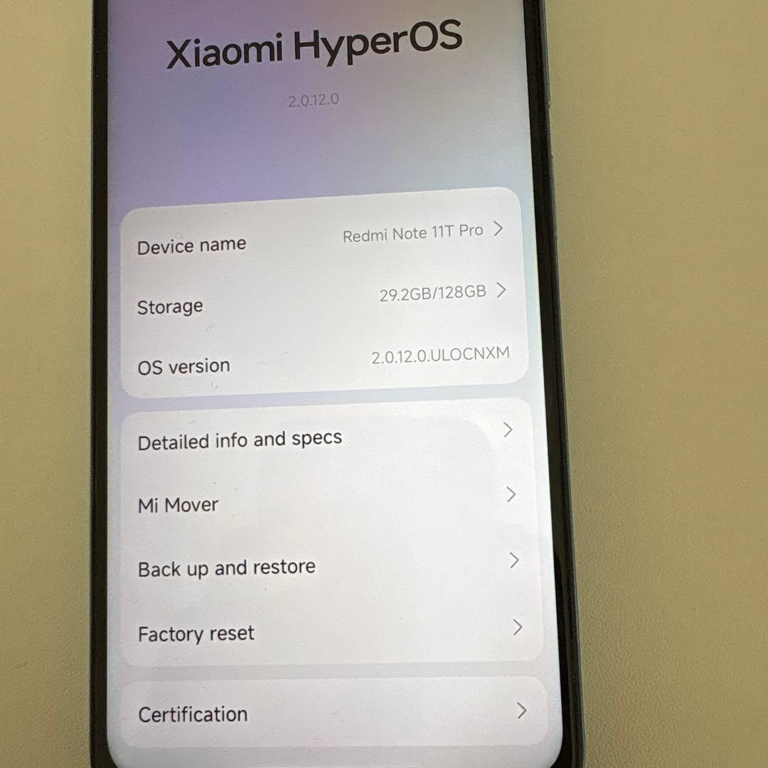 redmi note11t pro 8+128中国版グラデーションブルー 本体