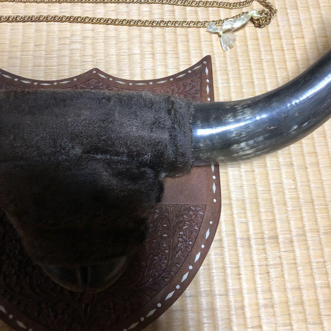 水牛飾り物、手彫り木彫