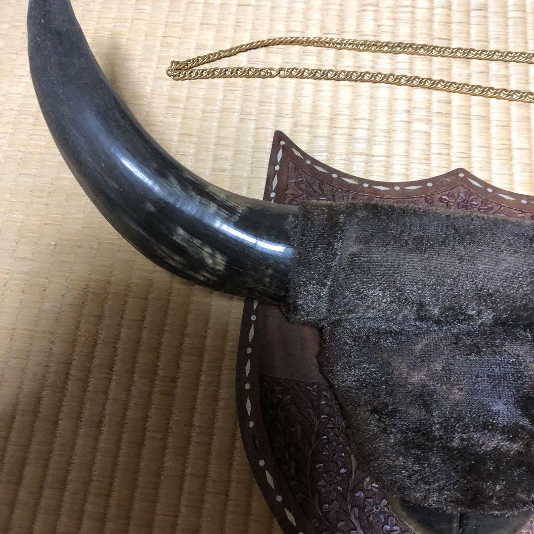 水牛飾り物、手彫り木彫