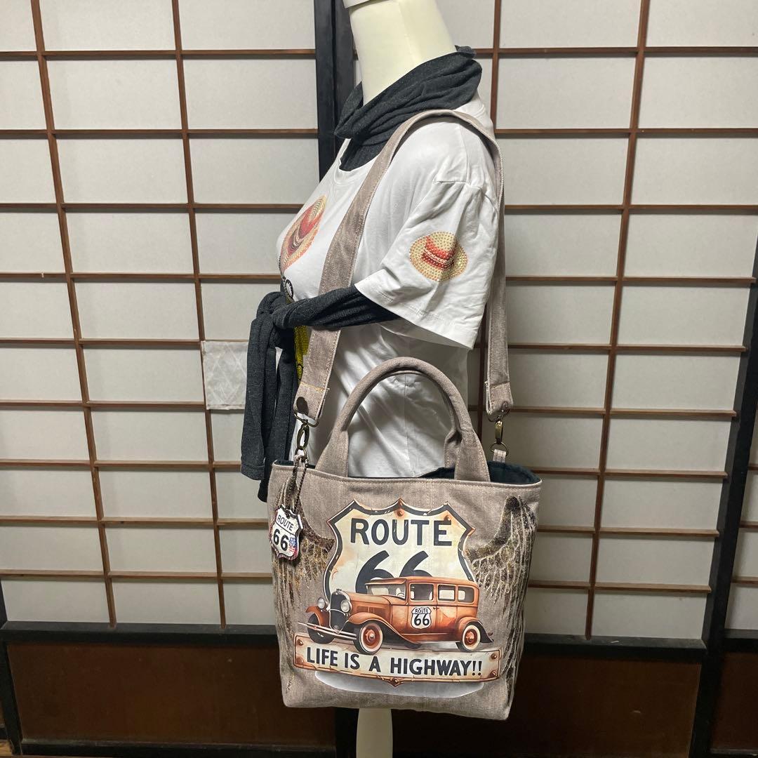 No.440 デニムリメイクバッグ　ヴィンテージ風　男前　ショルダーバッグ