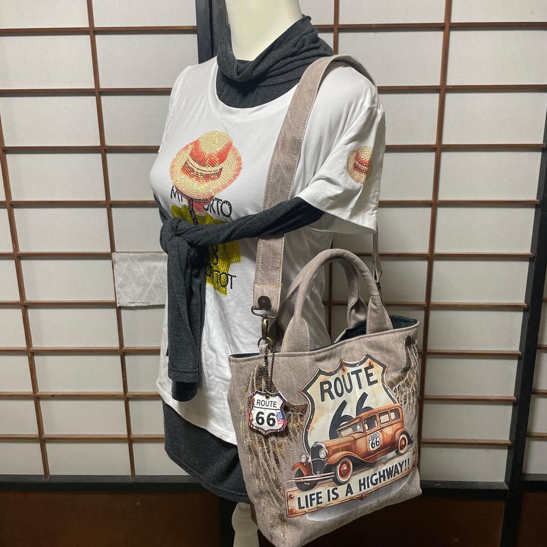 No.440 デニムリメイクバッグ　ヴィンテージ風　男前　ショルダーバッグ