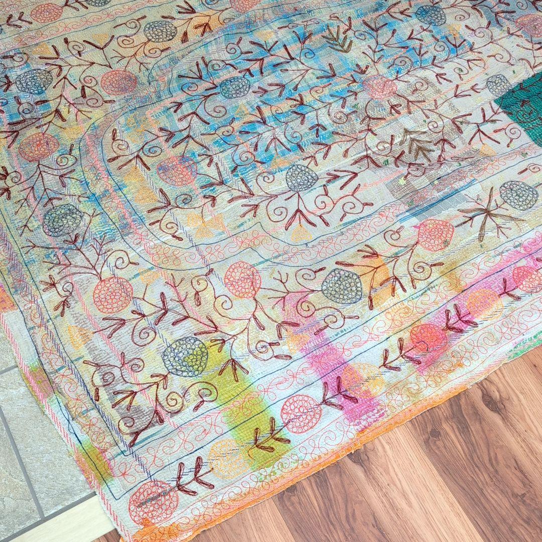 スザニ刺繍 テキスタイル 刺子布 ヴィンテージ カンタキルト ラリーキルト876