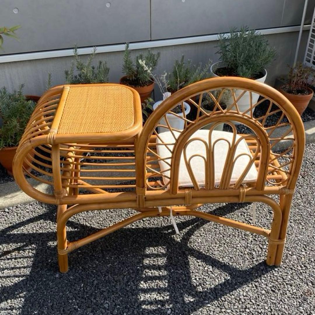 レトロ カントリー ラタン チェア 椅子 ベンチ