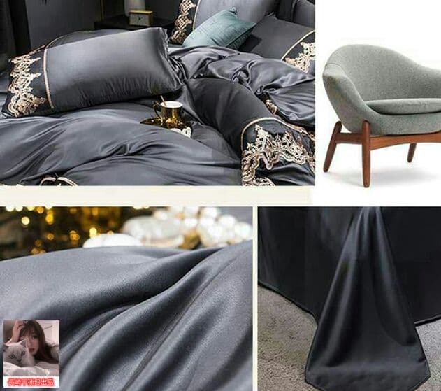 華奢すぎる?灰色シングル布団カバー3点 刺繍寝具セットシーツ枕カバー付 ツル9