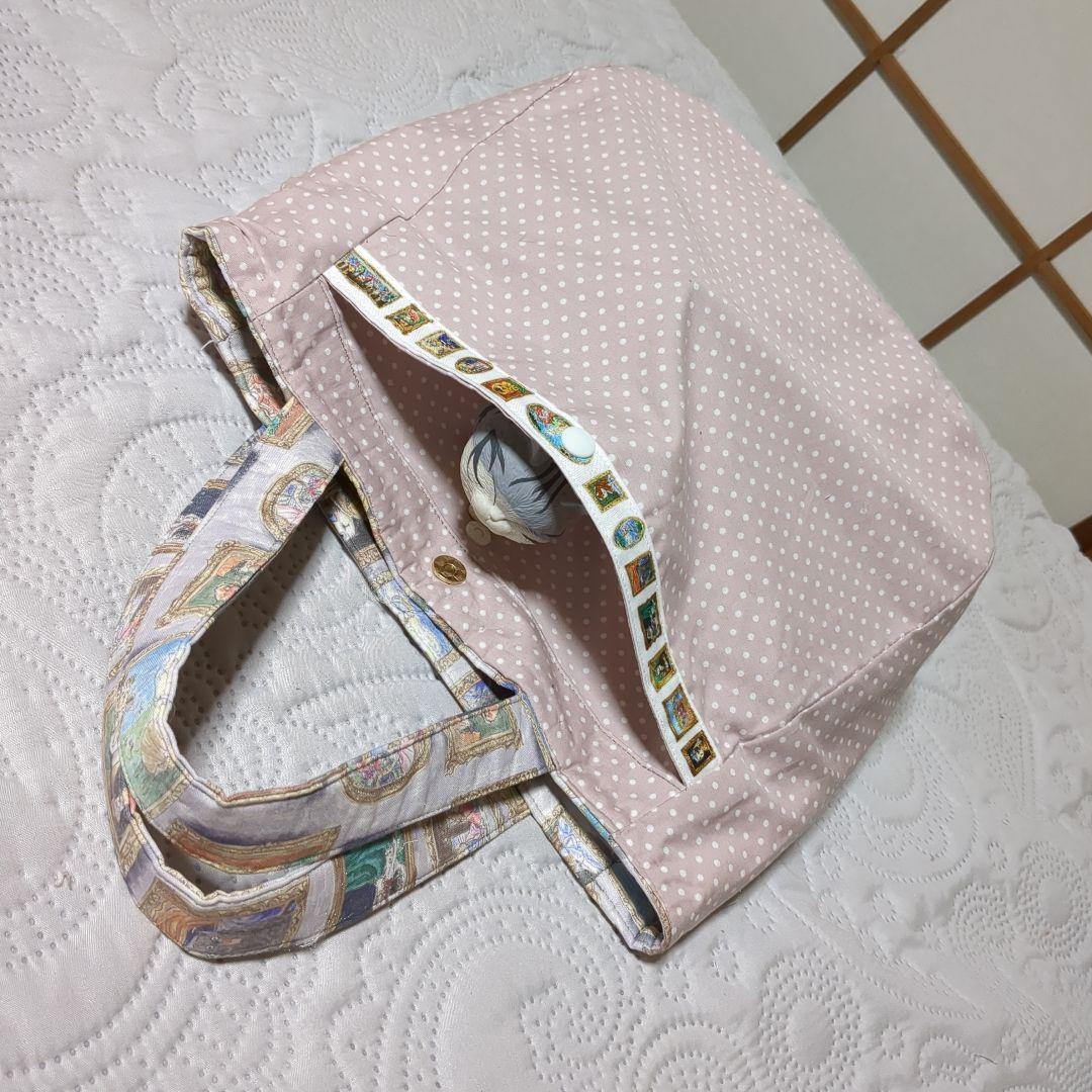 専用…ミュシャ風猫柄…ブルー系 トートバッグ…猫ポーチ３点セット