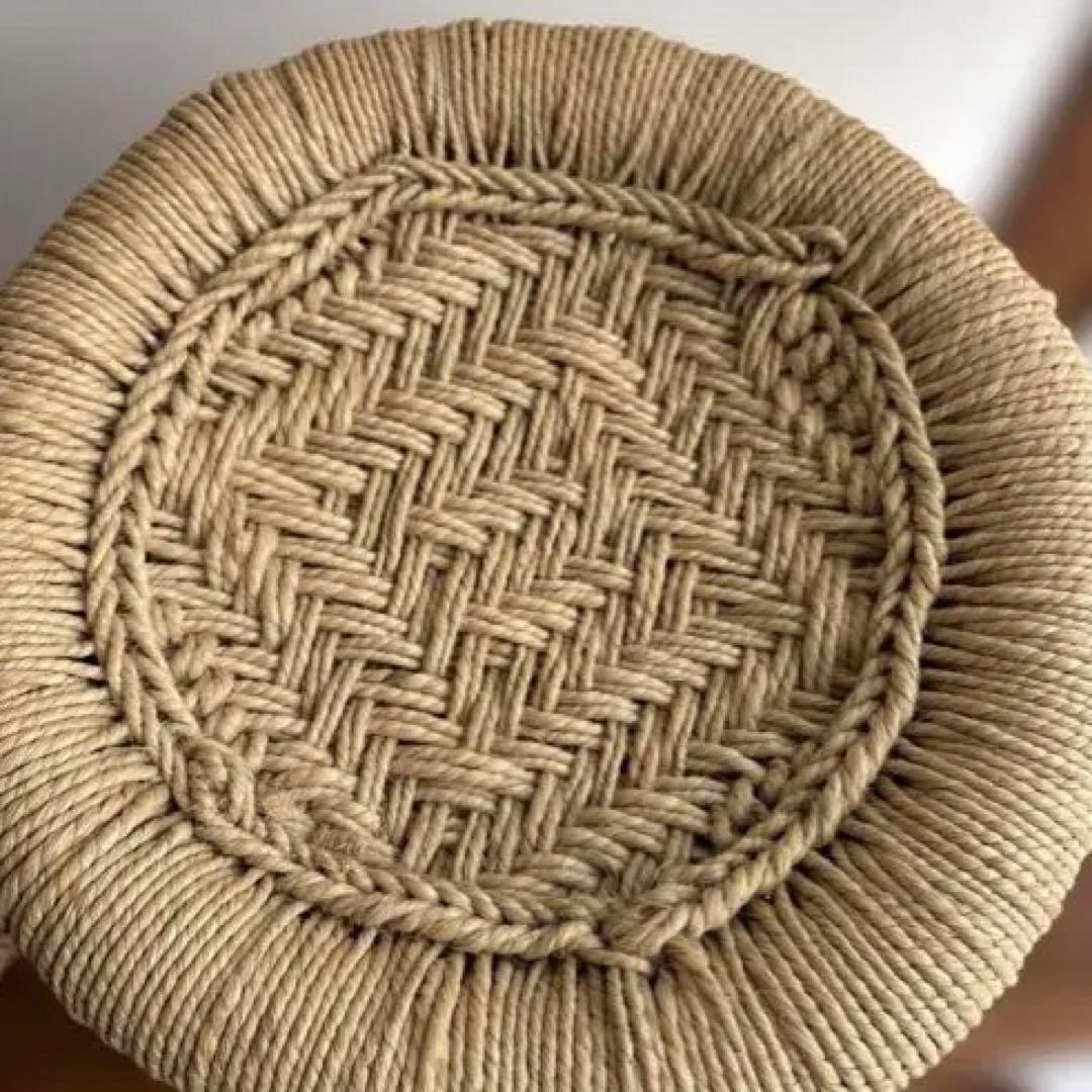 インド　スツール　椅子　2個セット　天然素材　グランピエ　カゴ　India 葛