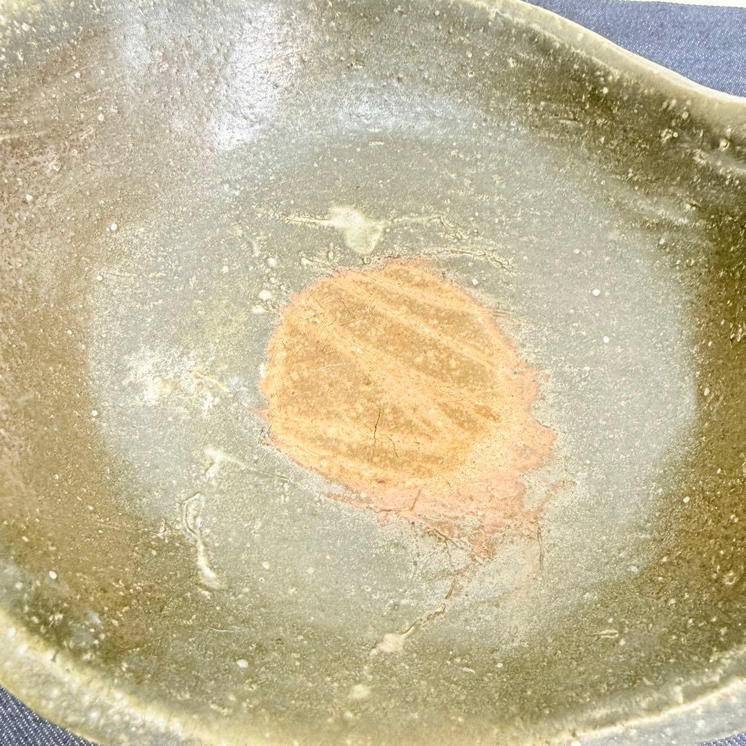 【名工】信楽焼 上田直方 造 矢印刻印 変形花器 芸術作品 陶印 骨董