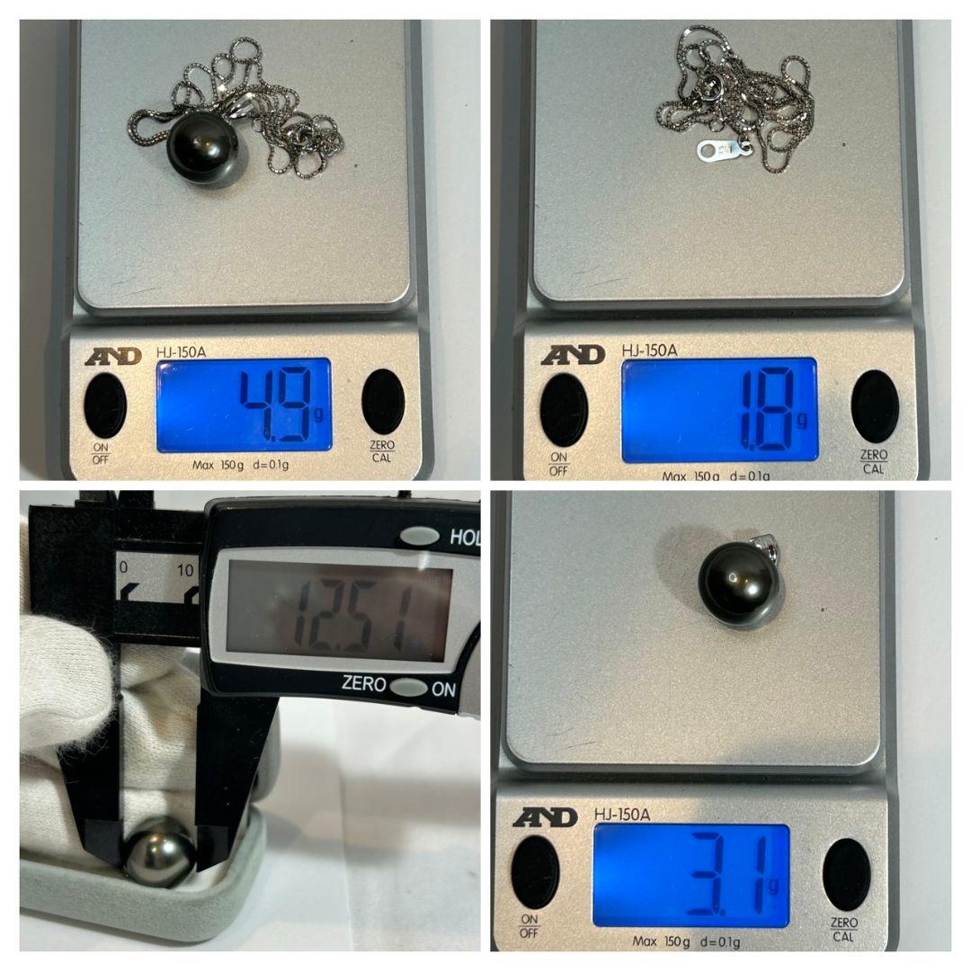 黒蝶真珠 パールネックレス バロック　黒真珠　12.5mm玉