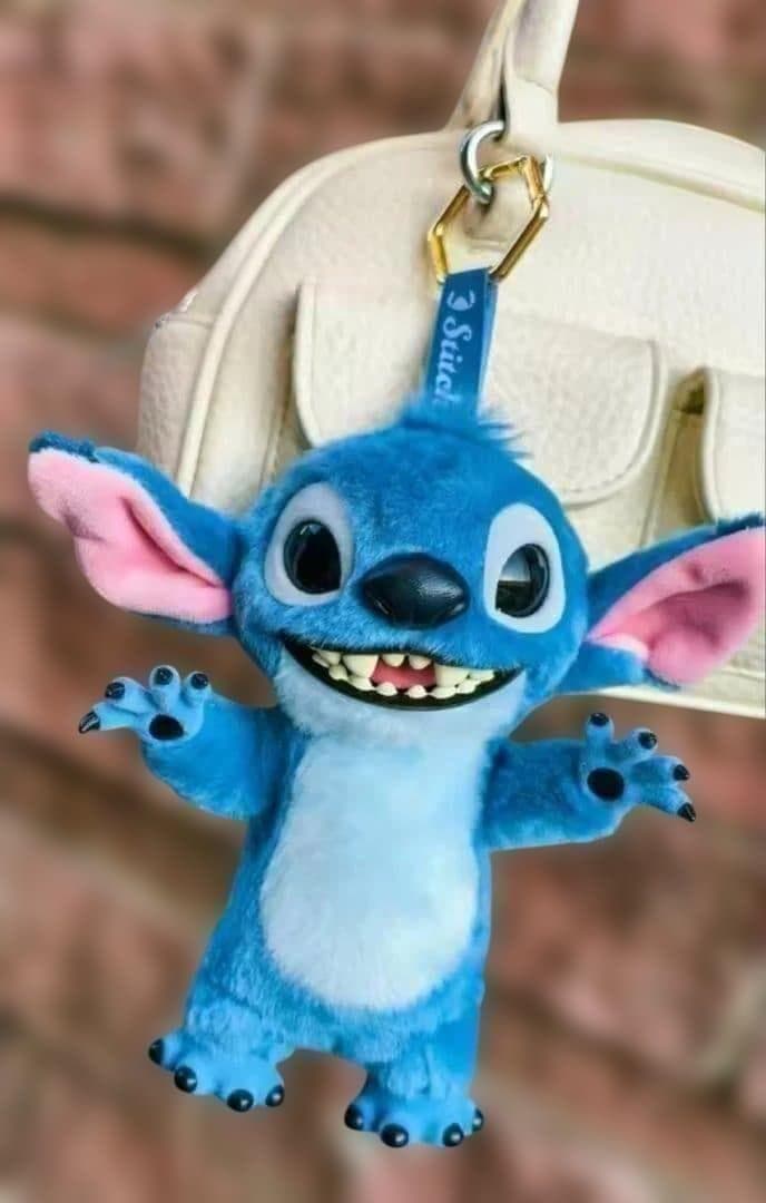 【即日発送】スティッチぬいぐるみキーホルダー　リアルマスコット　実写　ペンダント