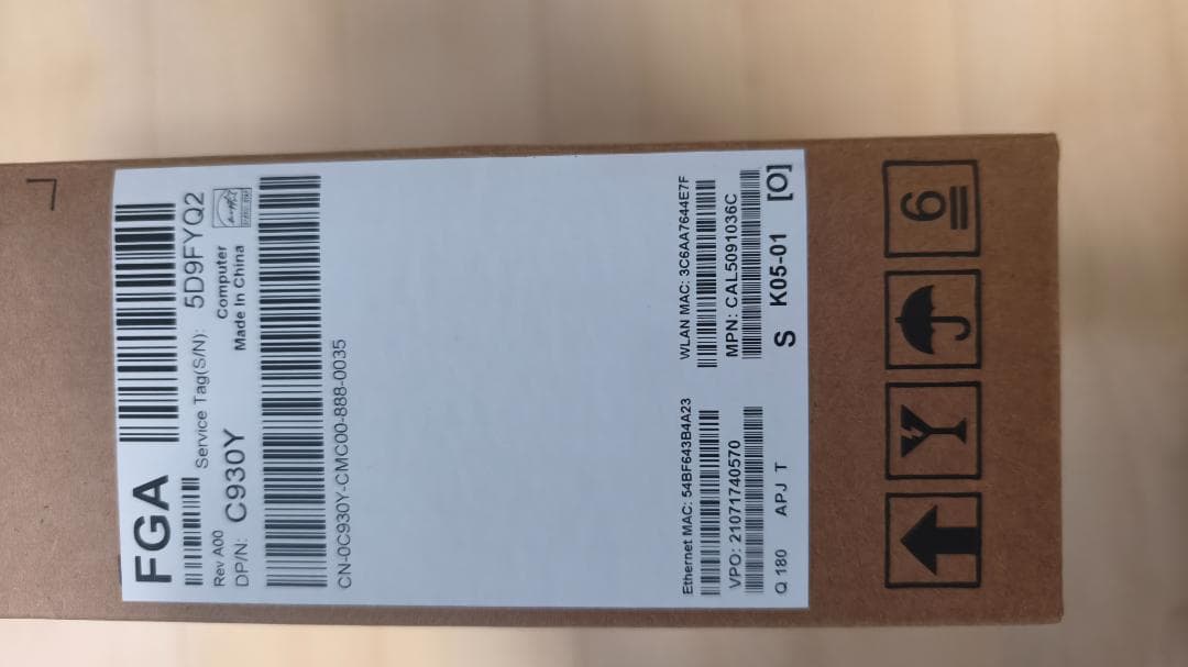 Windowsノート本体 Inspiron 15 5570 / NI75XD-7WHBB / DELL