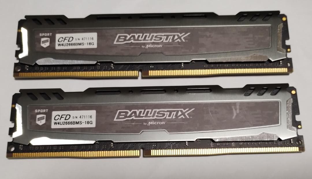 DDR4　32GB(16*2)　マイクロン　Ballistix