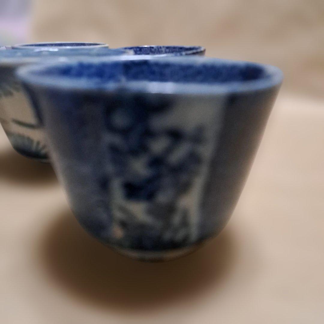 専用です　印判　染付け　蕎麦猪口　5点　絵柄違い　⑪　⑩