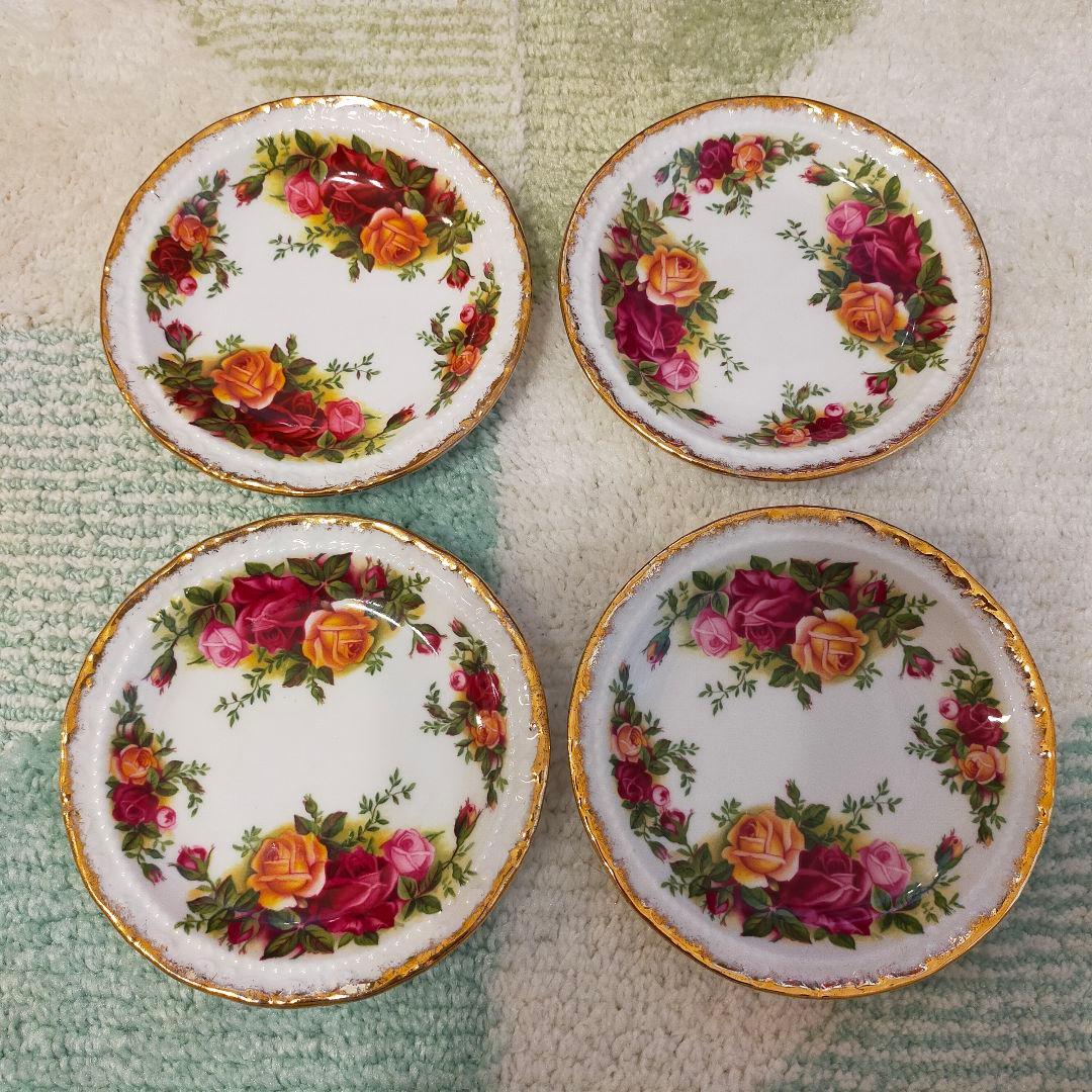 ロイヤルアルバート　オールドカントリーローズ　12cm　小皿　プレート　4枚