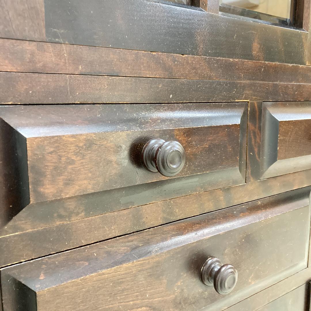 北海道民芸家具 食器棚 カップボード キッチンボード 無垢材 樺材 高さ170