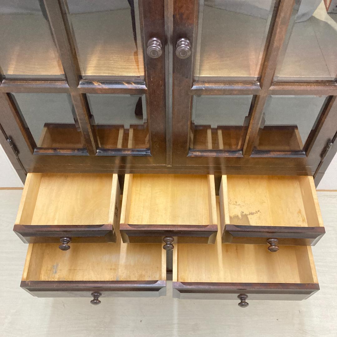 北海道民芸家具 食器棚 カップボード キッチンボード 無垢材 樺材 高さ170