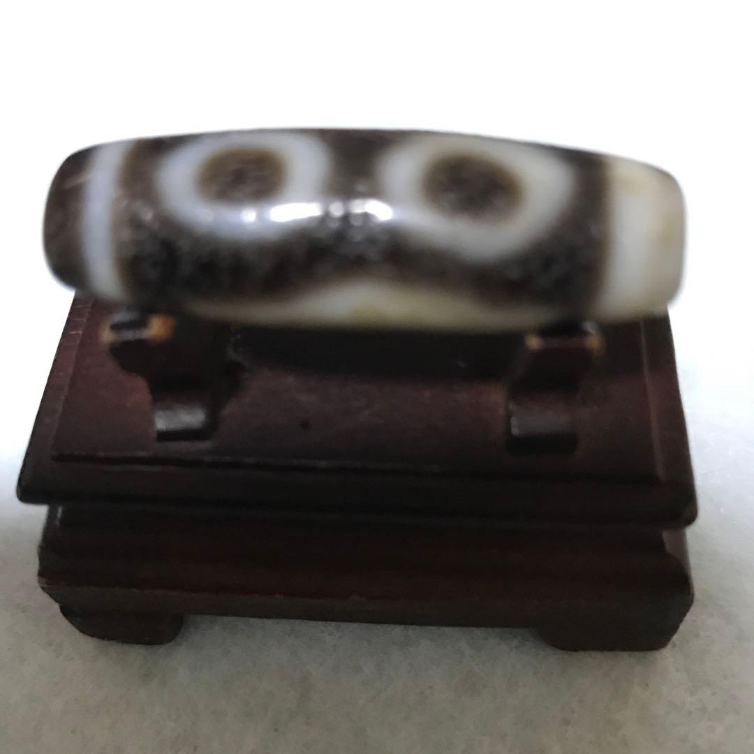 超激レア珍品‼︎ 古代老礦石　三眼天珠　馬蹄痕　黒朱砂