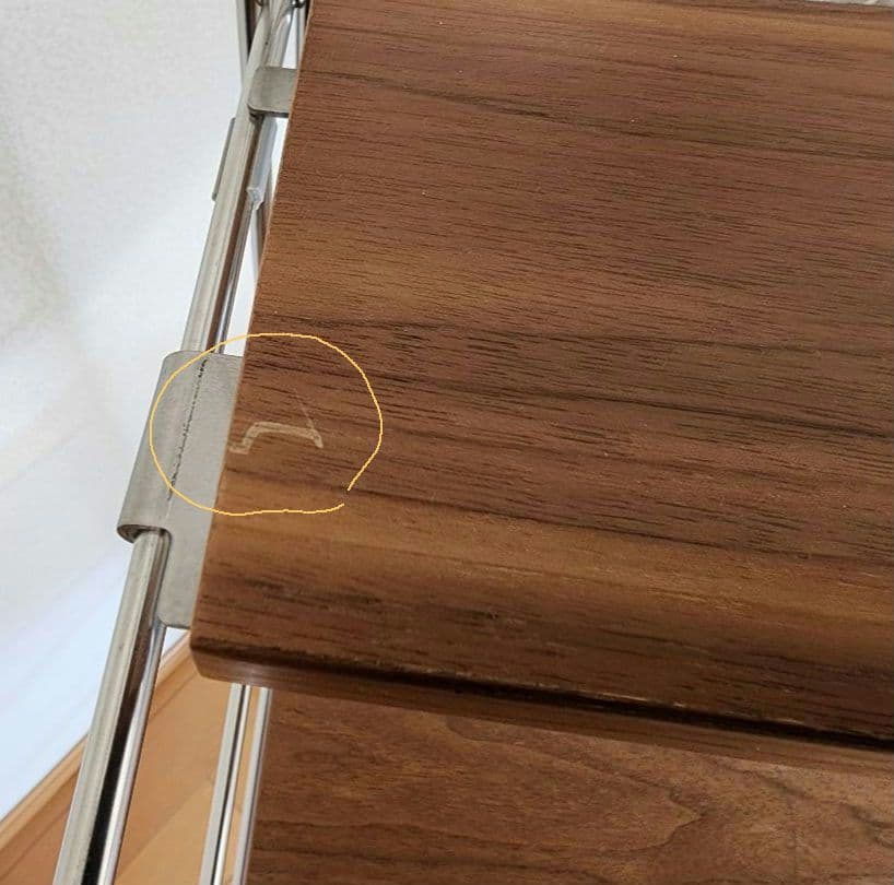 無印良品　ステンレスユニットシェルフ　ウォールナット材棚セットワイド大　小棚付