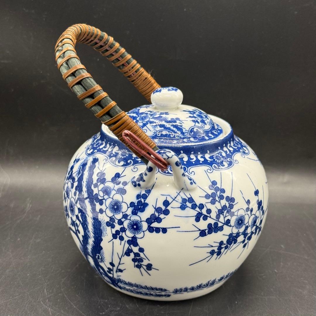 梅花 印判手 土瓶 (急須 ティーポット 透かし芸者 日本 茶器 陶器 レトロ