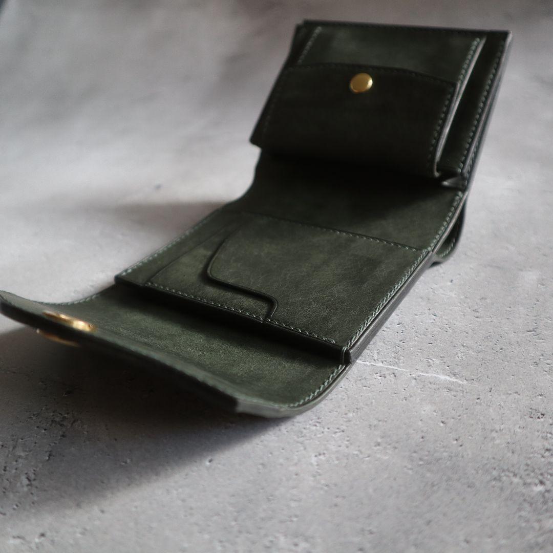 【受注制作】オコシ金具の三つ折り財布　Rondine　フルハンドメイド
