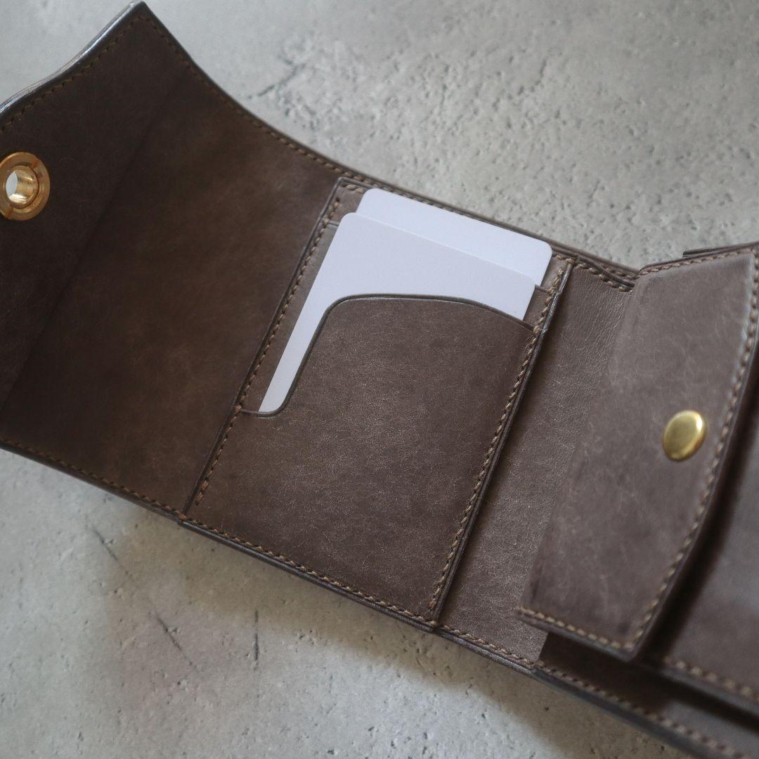【受注制作】オコシ金具の三つ折り財布　Rondine　フルハンドメイド