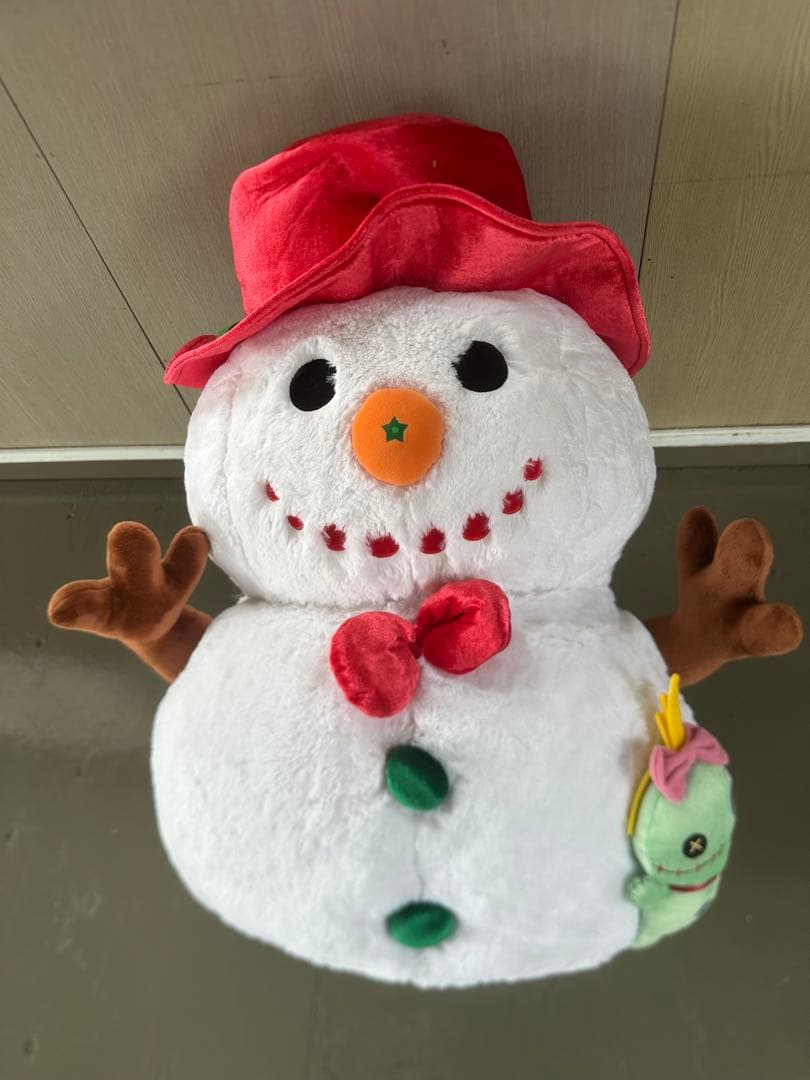 〒限定品・ディズニー ストア/ スティッチ 雪だるま 特大 パペット ぬいぐるみ