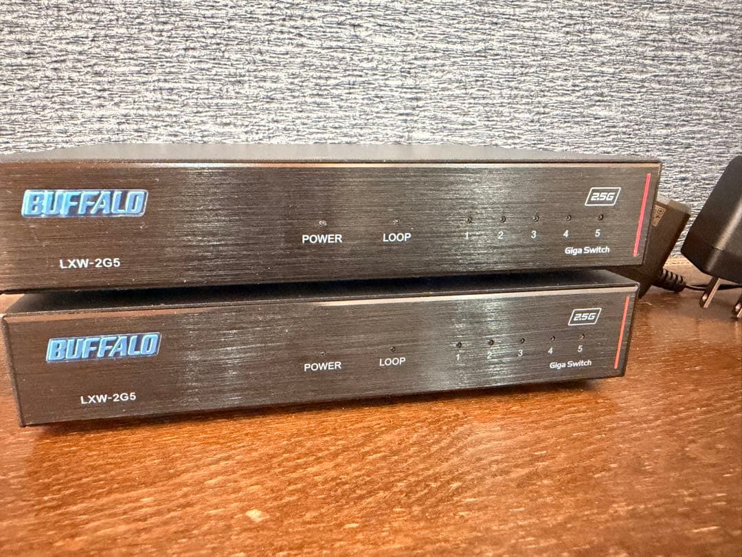 2台セットBUFFALO 2.5GbE対応 スイッチングハブ LXW-2G5箱無