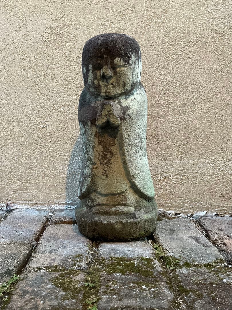 野仏　地蔵菩薩像　古い石仏　民衆仏　仏像　仏教美術　山梨県　高さ約45cm