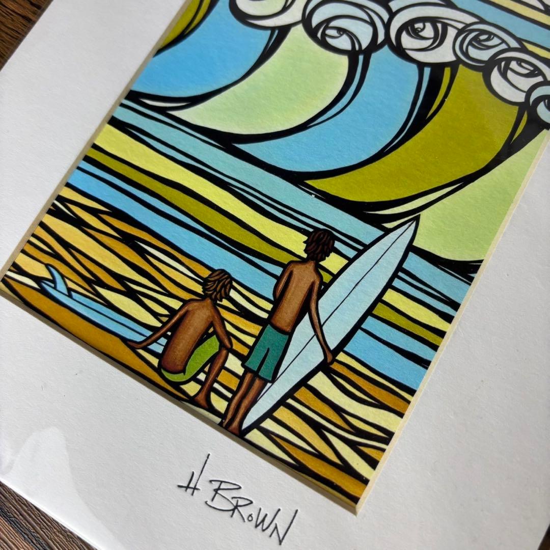 こ*つ様 【未開封】Heather Brown サーフィンアート　絵画　絵　ハワ