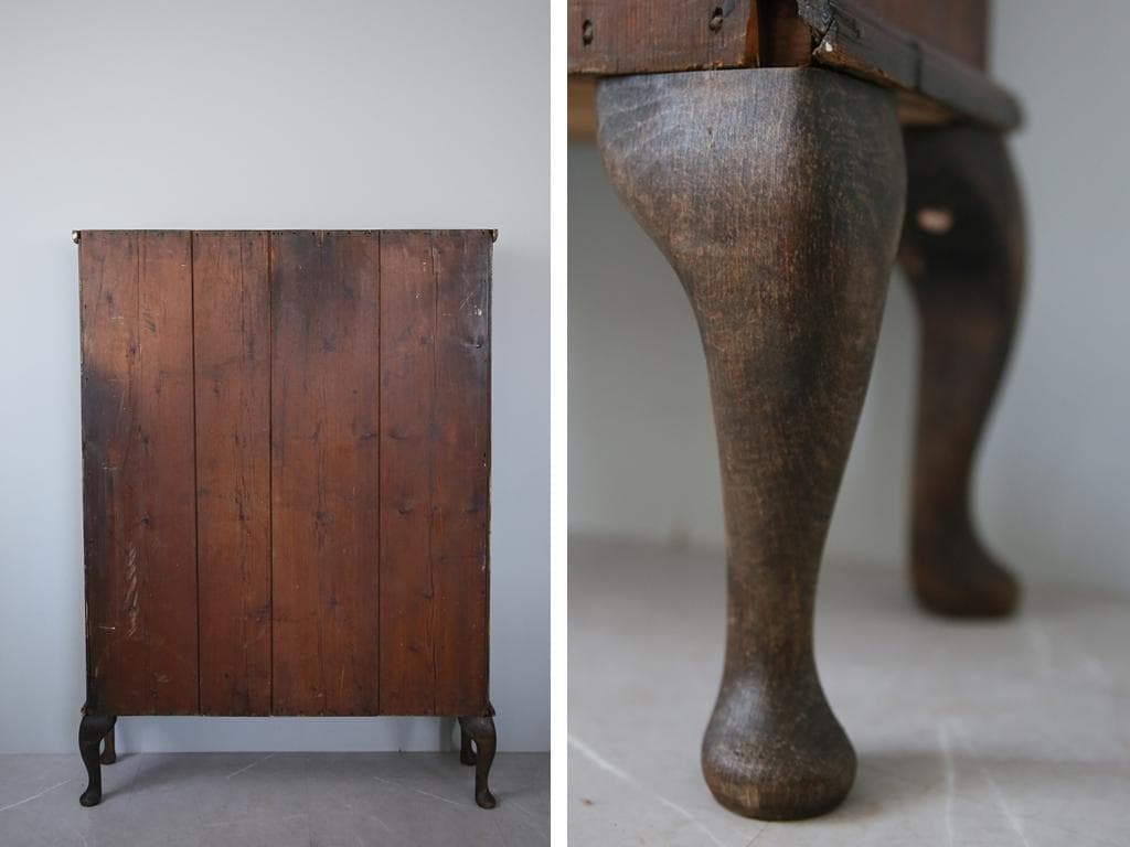 英国アンティーク木製ブックケースキャビネット/本棚/食器棚/飾り棚(92-206